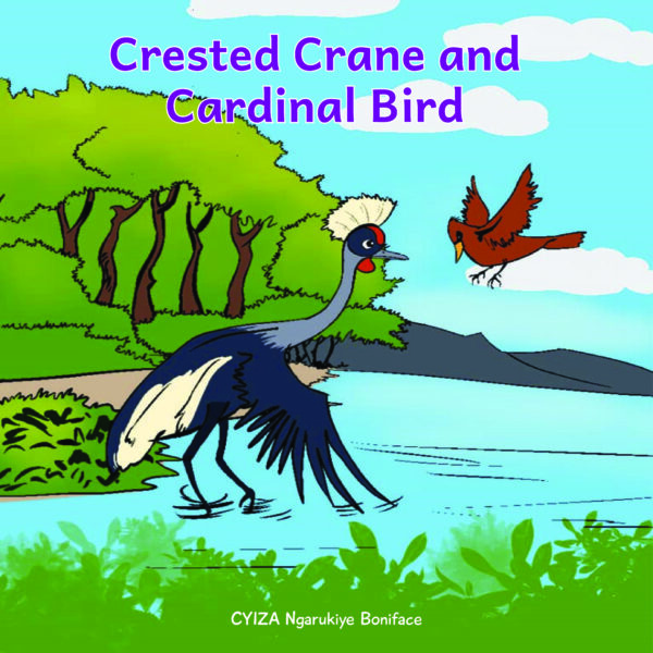 Crested Crane and Cardinal Bird